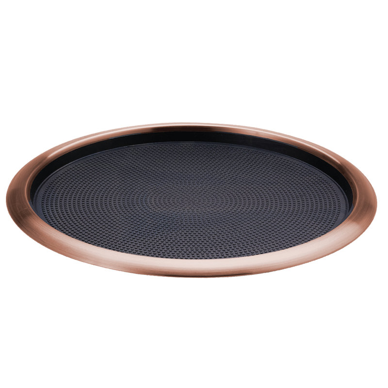 Plateau de service amovible en acier inoxydable, Or rose, 16"