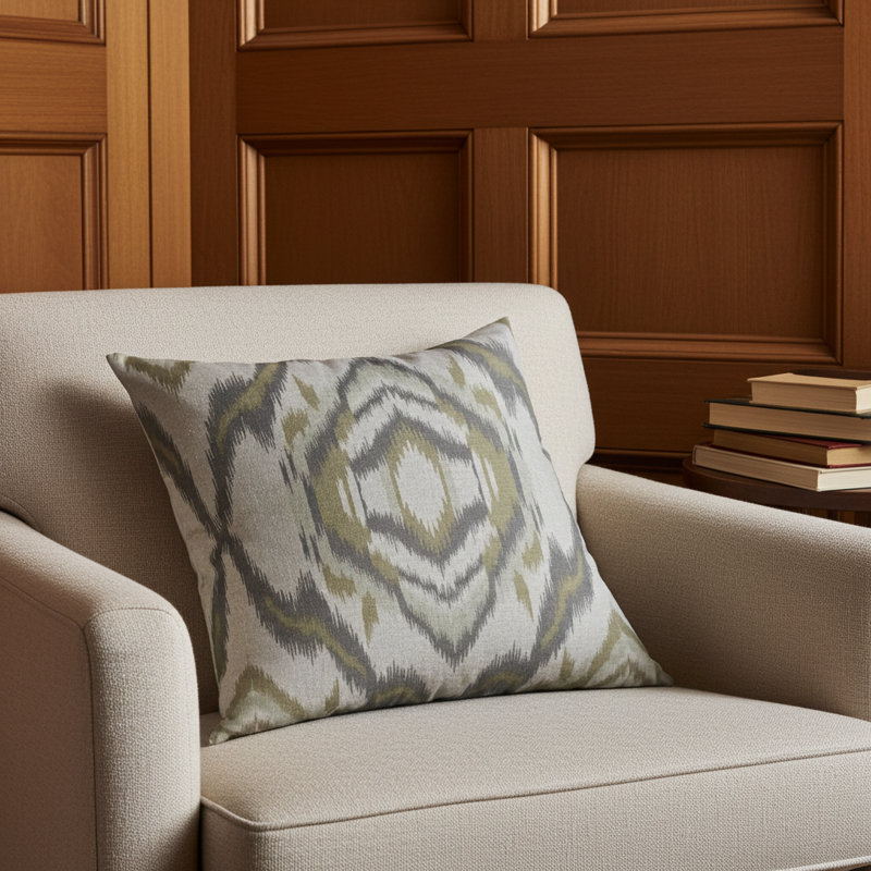 Dream Linen Indoor/Outdoor Pillow Cover & Insert, Square, 16" H x 16" W, Gray/Blue