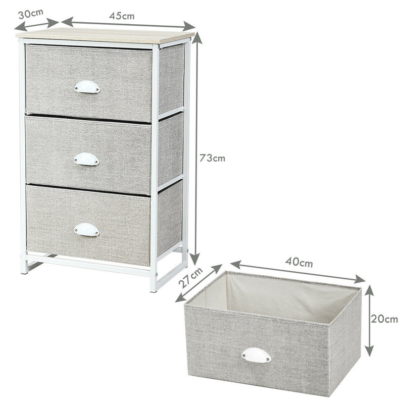 Valeriane 45cm W Metal Bedside Table