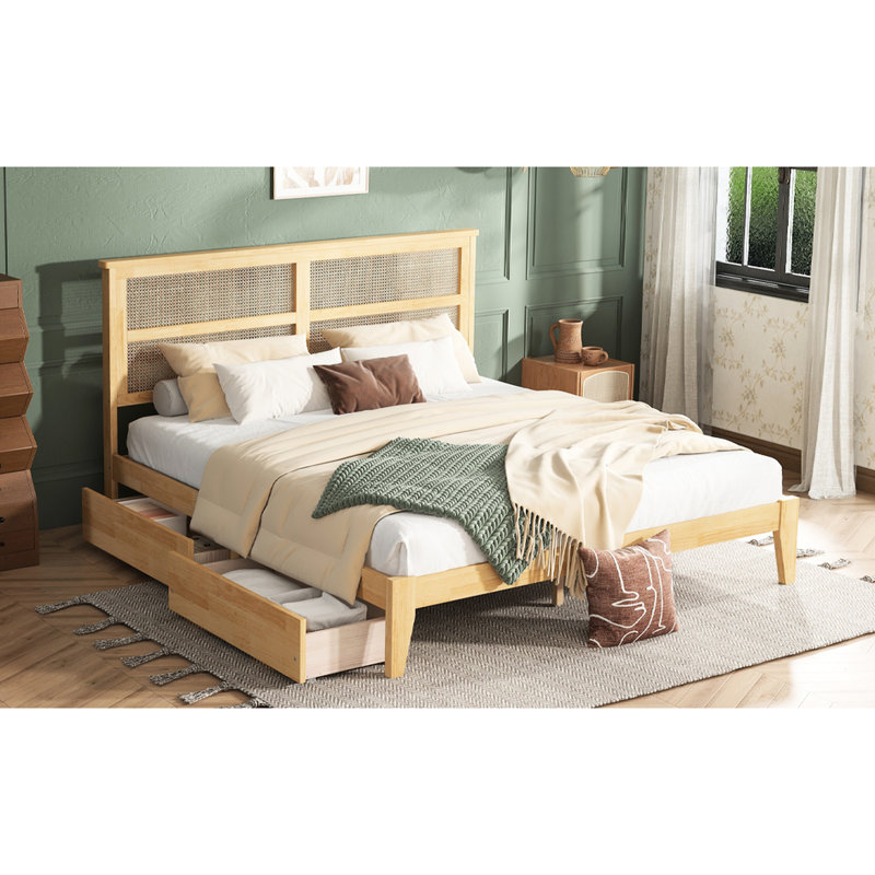 Tête de lit pour très grand lit avec tiroirs de rangement - Qualité de fabrication et style supérieurs, Très grand lit