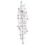 Décoration murale abstraite en métal argenté avec ornements en cristal 20 po x 1 po x 42 po