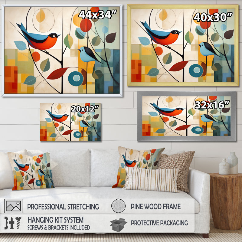 Décoration murale verte Mid Century Mod Nature III - abstrait Mid-Century, Toile tendue, H 30 po x l 40 po, Sans cadre