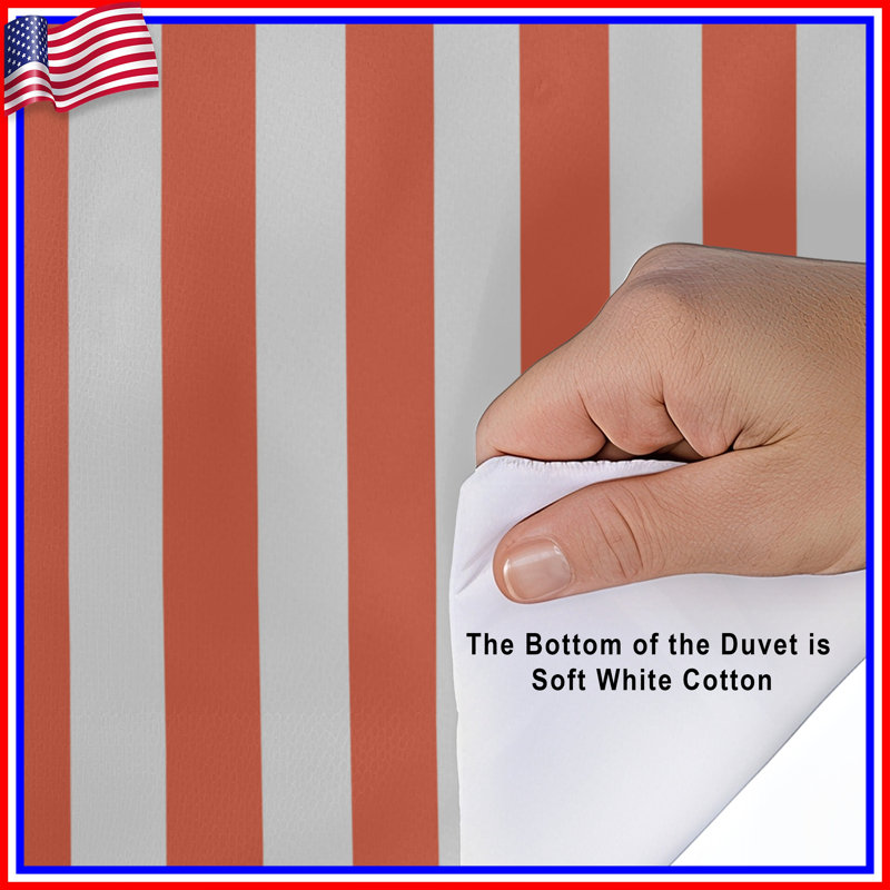 Red White Stripes Duvet Covers, Très grand lit