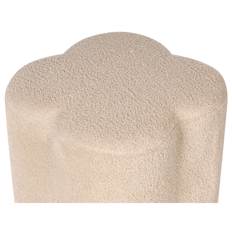 41cm Wide Irregular Solid Colour Pouffe Ottoman, Beige