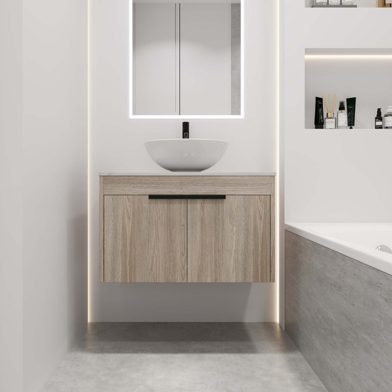 Ensemble de meuble-lavabo flottant avec lavabo en céramique Modern Design