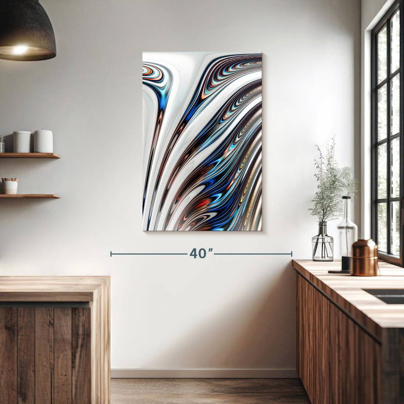 Avery Liquid Chrome Abstract, 39" H x 26" W