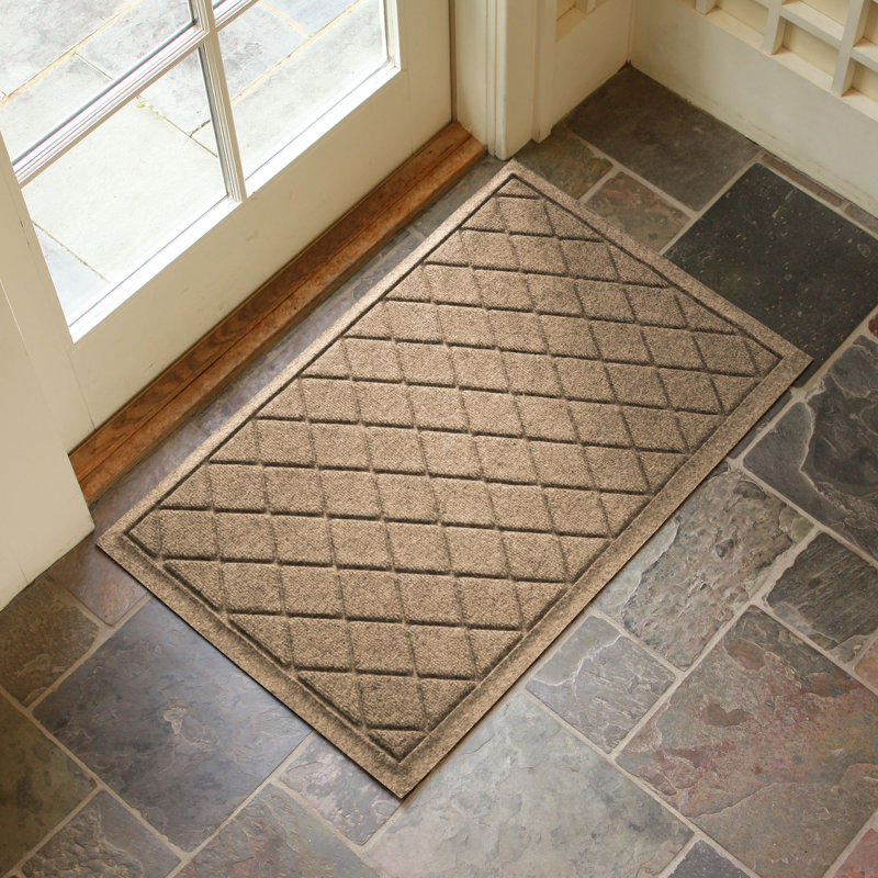 WaterHog® Argyle 23 in. x 35 in. Indoor Outdoor Doormat, Camel, Rectangle 24" x 36"