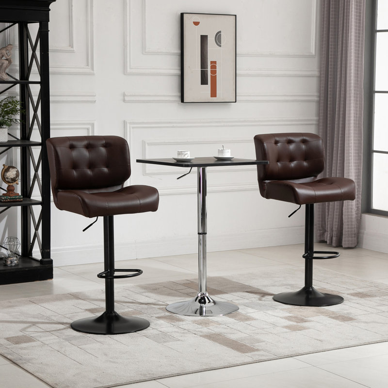 Ensemble de 2 tabourets réglables à hauteur de bar, coussin rembourré épais et repose-pieds en métal pour plus de confort et de style dans les bars à domicile