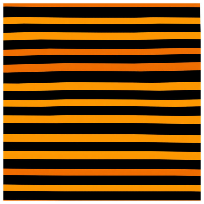 Édredon noir à rayures noires et orange, Lit simple
