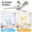 52 Inch Ceiling Fan Without Light 6 Wind Speed Timing Function 3 Solid Wood Blade Reversible DC Motor