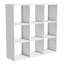 Étagère à livres en métal blanc à 9 cubes, 104 cm (L) x 30 cm (P), rangement ouvert à l'arrière pour salon, chambre et bureau à domicile