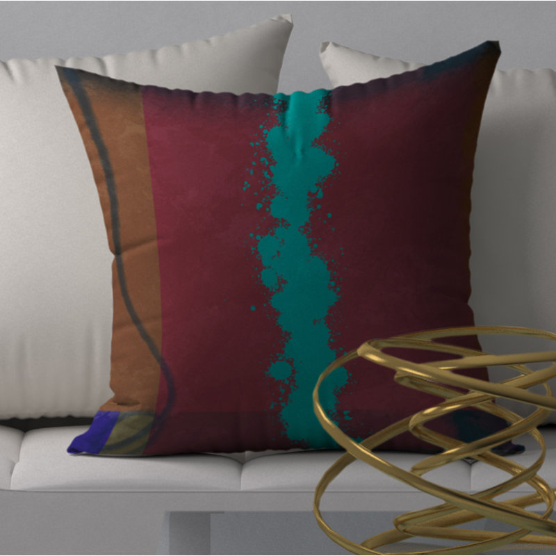 Abstract Reversible Throw Pillow, 20" H x 20" W