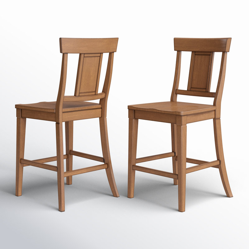 Fortville Solid Wood Counter/Bar Stool, Oak, Counter Stool (24.21" Seat Height)