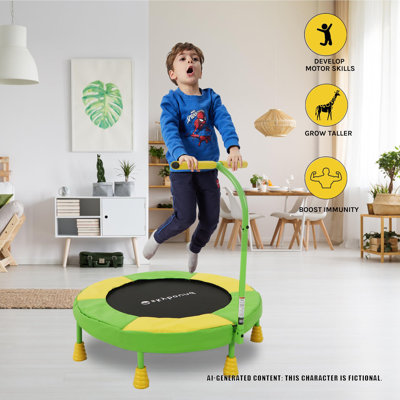 36 Inch Mini Trampoline With T-shape Handle & Safety Pad