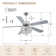 Jio 52" 5 - Blade Glamorous Crystal Reversible Ceiling Fan with Lights and Remote, 6 Speed Ceiling Fan