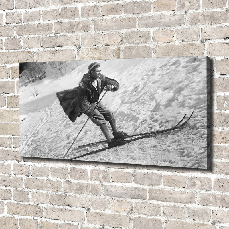 Skier - No Frame Print on Glass, Canvas, 70cm H x 140cm W x 2cm D