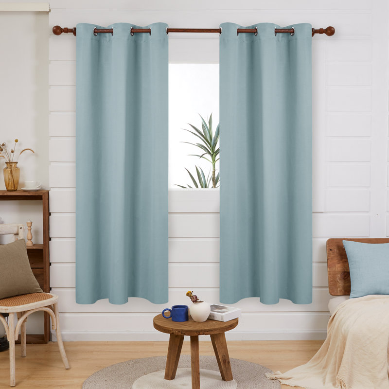 Frome Room Darkening Curtain Pair, 38" W x 72" L, Baby Blue