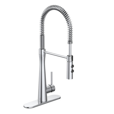 Brushed Nickel Kitchen Faucet With Soap Dispenser,Stainless Steel And Zinc Alloy, Single Handle, Dual Function, Pull Out Kitchen Sink Faucet With Spra -  Vetta, D00241C