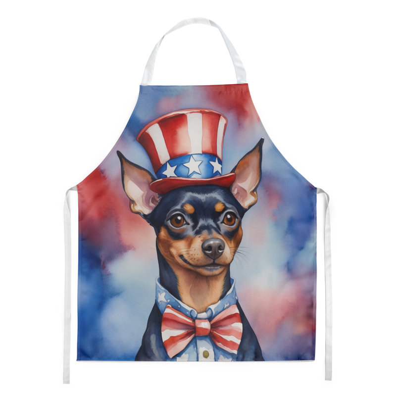 Patriotic American Apron, Miniature Pinscher