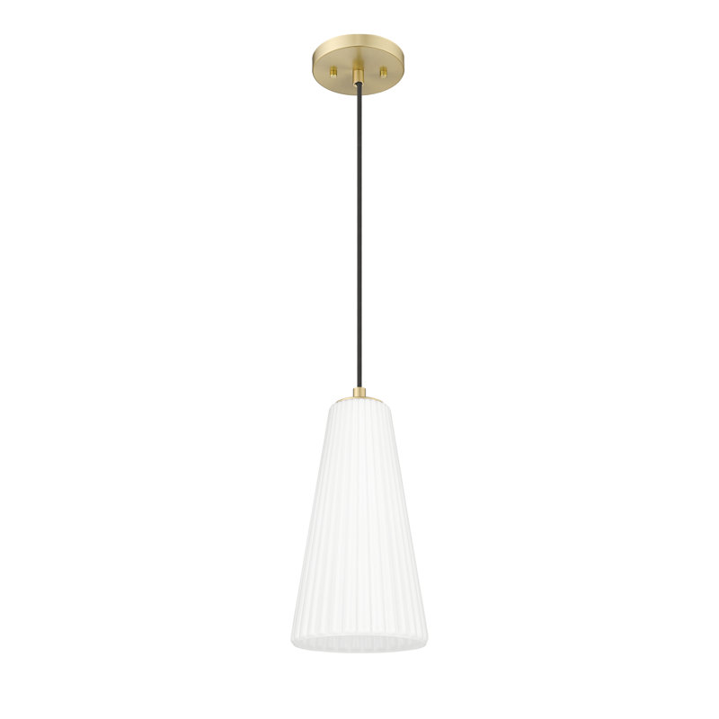 Luminaire suspendu moderne 1 lumière Tomy, H 123,75 po x l 7,25 po x P 7,25 po, Or