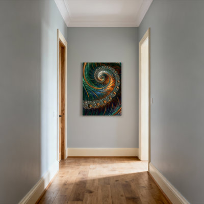 Abstrait fractal en spirale sur toile tendue, reproduction d'art sur toile, ensemble de 1