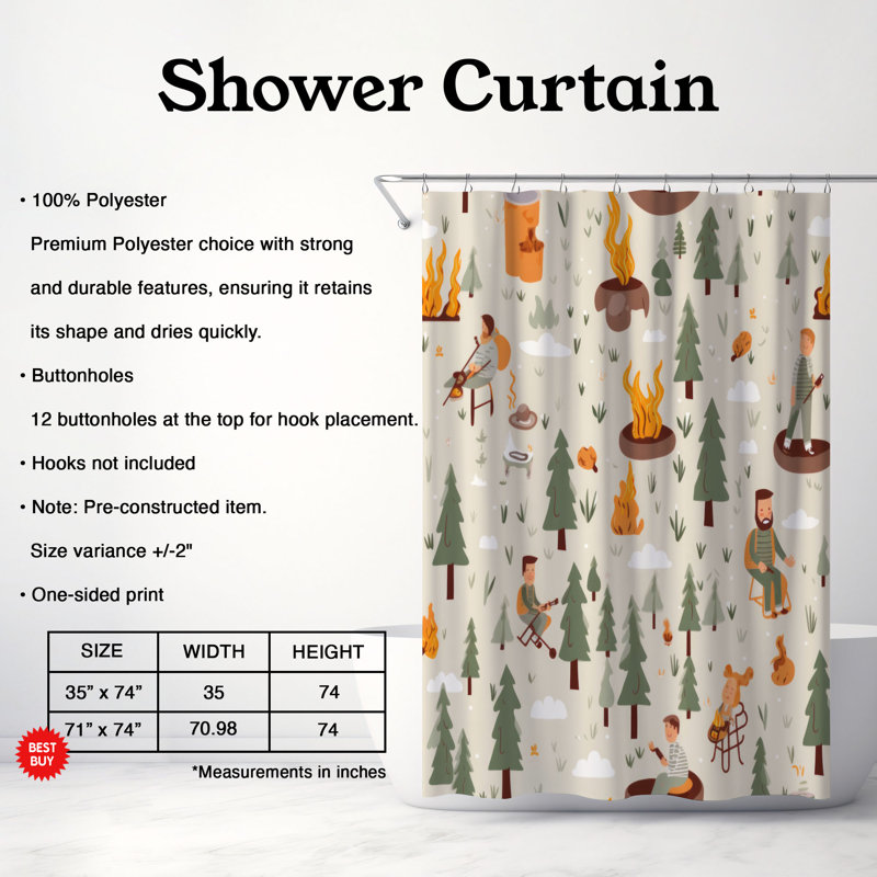 Father-Son Journey - Rideau de douche Premium, H 74 po x l 71 po
