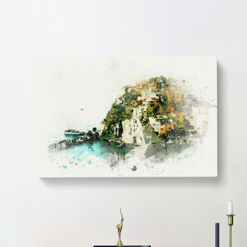 Manarola In Italy In Abstract - Wrapped Canvas, 40cm H x 60cm W x 3cm D