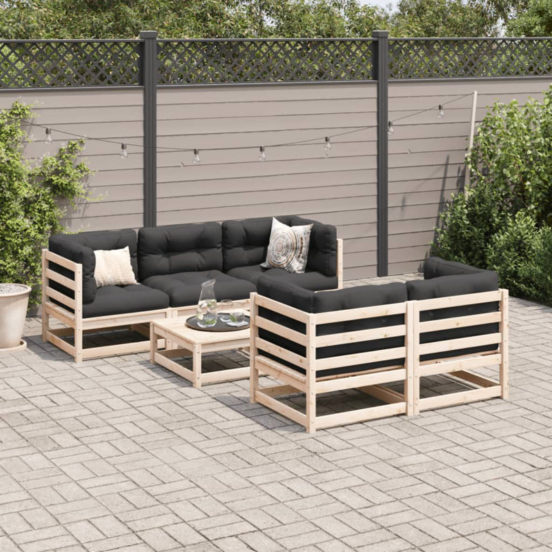 Porphyrion 70cm Wide Rectangle Patio Sofa, Black, Natural