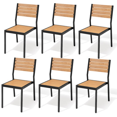 Stacking Armless Outdoor Dining Chair with Aluminum Frame by Hokku Designs