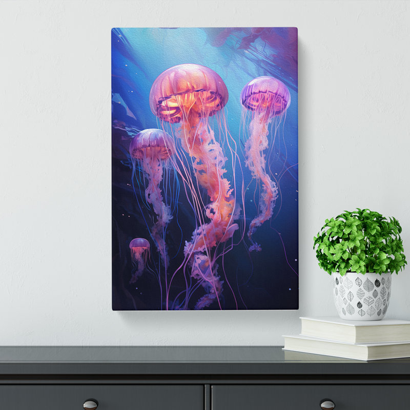 Jellyfish Realism Art - Wrapped Canvas, 50cm H x 35cm W x 3cm D