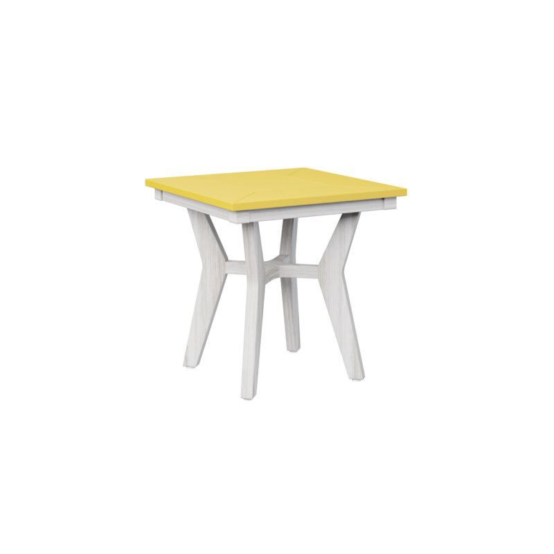 Mayhew Outdoor Square Side Table, Sunburst Yellow, Seashell