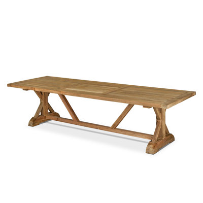 Solid Wood 10-Person Outdoor Dining Table