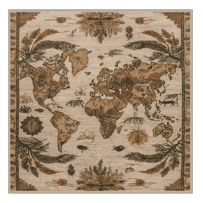 Machine Washable Nature Brown Area Rug