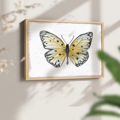 Vintage Flutter I -Framed Print - Restickable