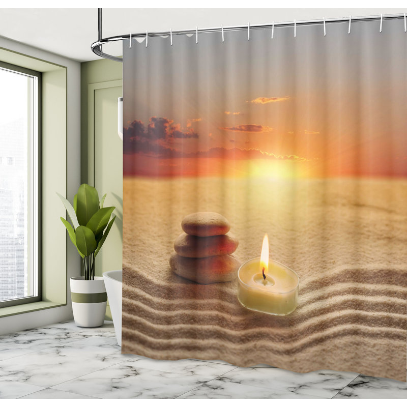 Shower Curtain with Hooks Included, 70" H x 69" W