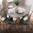 Extendable Round Solid Wood Base Dining Table-112384466-112384467