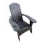 Chaise Adirondack d'extérieur ou d'intérieur en bois avec un trou pour tenir le parasol sur l'accoudoir, noir