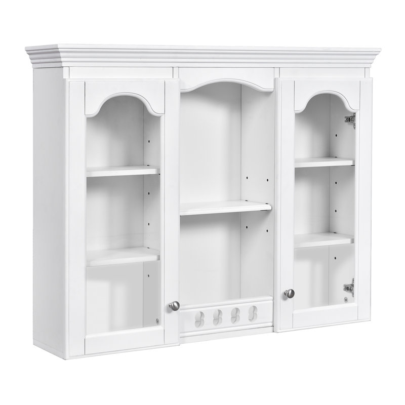 Bathroom Wall Mounted Saver, White, Adjustable Shelf Storage Solution Vase, Shelving For Small Items