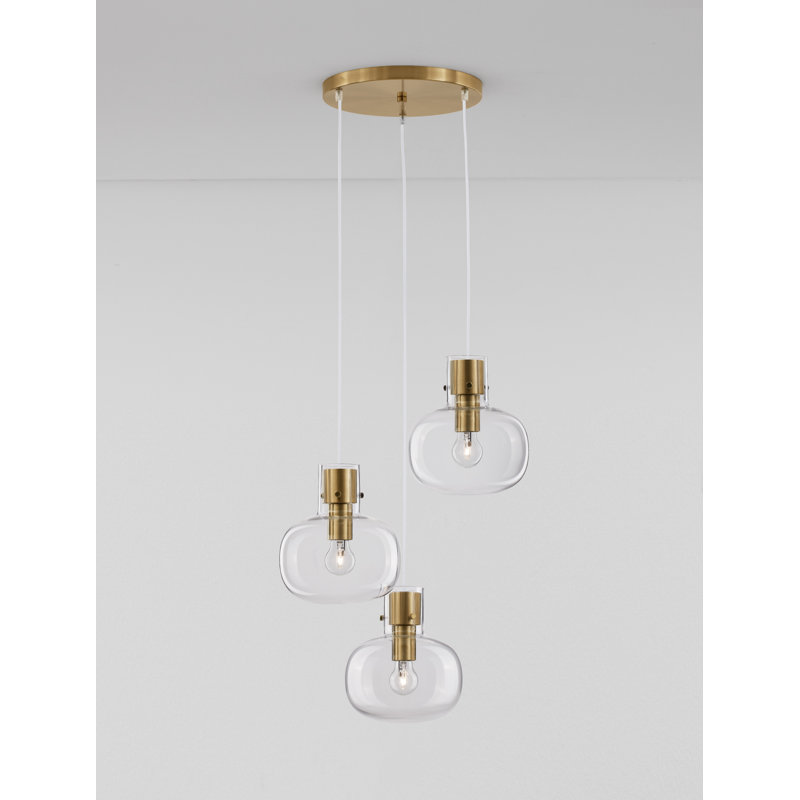 3 - Light Brass Gold Cluster Pendant