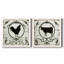 Berkshire Rooster - ensemble de 2 impressions sur toile-296871884-296871883