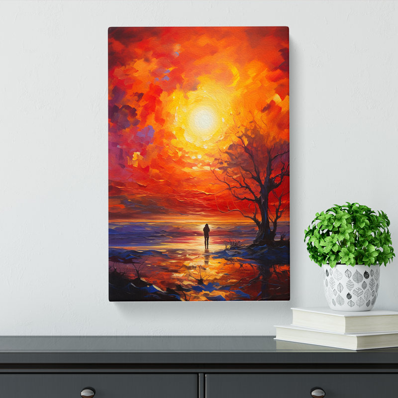 Sunset Action Painting - Print, 50cm H x 35cm W x 3cm D