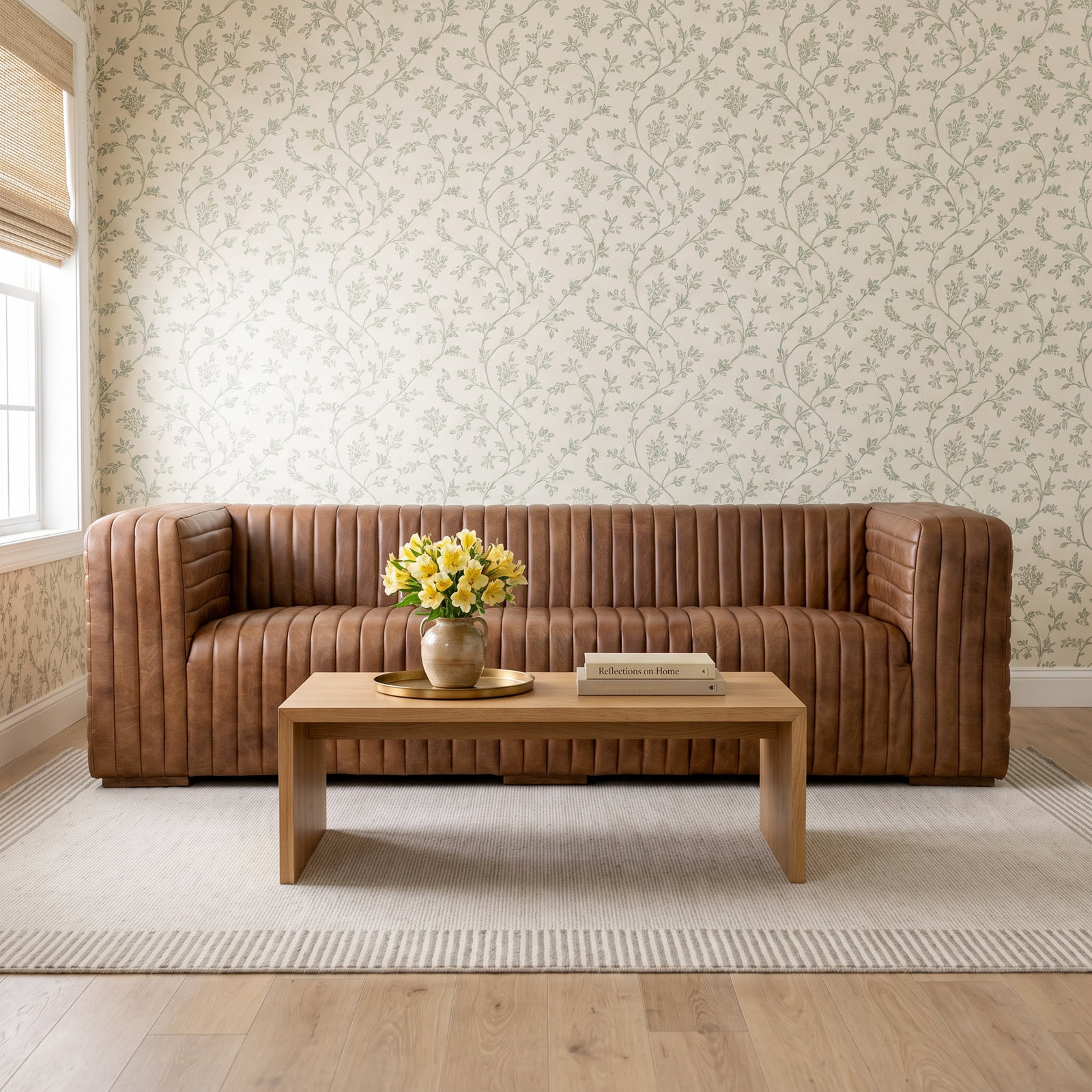 95" Genuine Leather Sofa, Brown Genuine Leather