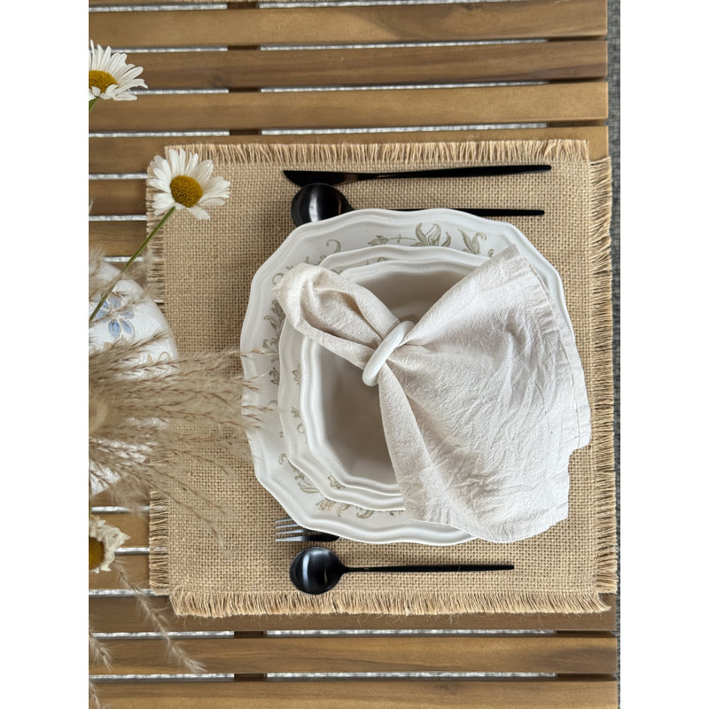 Ensemble de vaisselle en porcelaine taupe 222 Fifth Batik Toile - Service pour 4, ensemble d'assiettes et de bols