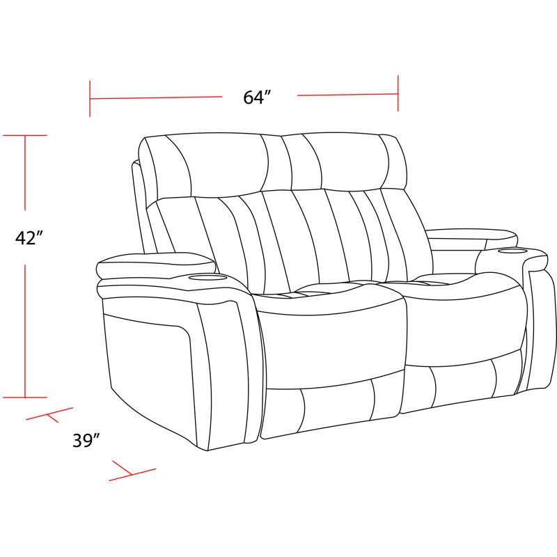 Batta 64" Upholstered Power Reclining Loveseat, Fantom Ivory