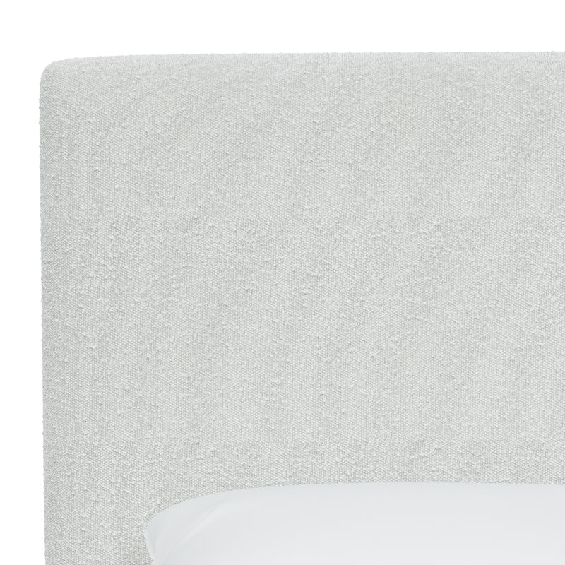 Lit tapissier standard à profil bas Anabella, Boucle ivoire classique, Simple