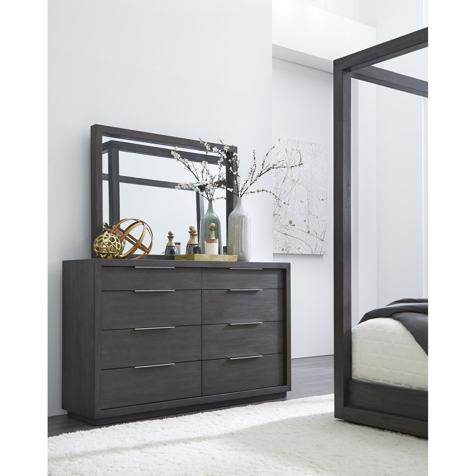 Eloise 48" Accent Mirror, Basalt Gray
