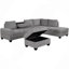 Canapé modulaire, canapé modulaire moderne avec méridienne réversible, ensemble de canapé en forme de L avec repose-pieds de rangement et deux porte-gobelets pour le salon
