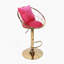 Chaise de bar en velours, plaquée or pur, conception unique (rotation de 360 degrés, hauteur réglable) convenant à la salle à manger et au bar (ensemble de 2)