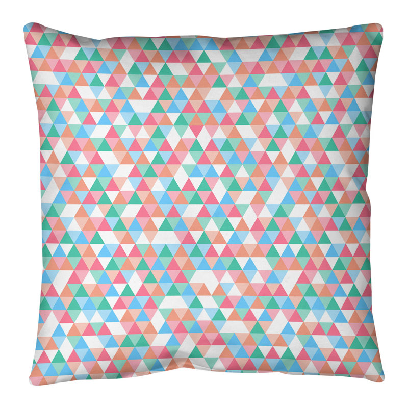 Coussin de sol géométrique Katelyn Elizabeth, 36 po x 36 po, Bleu / Orange