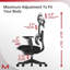 Chaise de bureau inclinable à 150 ° avec système de suivi dynamique du dossier - Dossier réglable à 5 niveaux et support lombaire adaptatif-1842144944